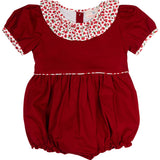 Red Floral Ruffle Collar Bubble