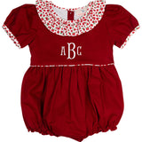 Red Floral Ruffle Collar Bubble