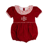 Red Floral Ruffle Collar Bubble