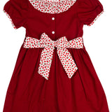 Red Floral Ruffle Collar Dress