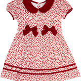 Red Floral Dress with Bow