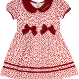 Red Floral Dress with Bow