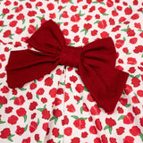 Red Floral Dress with Bow