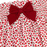 Red Floral Skirt with Bow