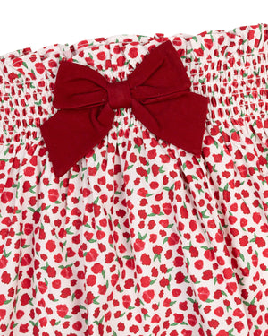 Christmas Floral Skirt with Bow