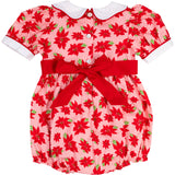 Poinsettia Smocked Bubble- FINAL SALE