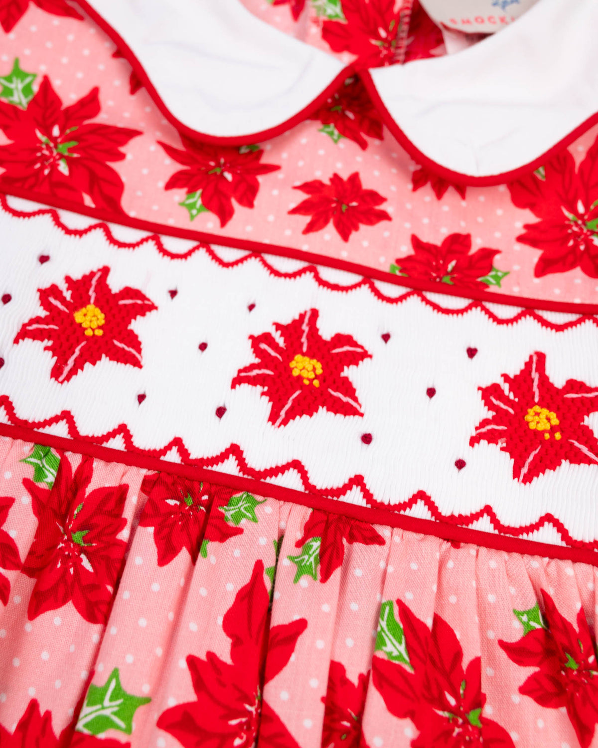 Poinsettia Smocked Dress