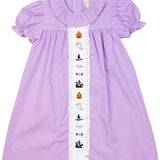 Halloween Fun Embroidered Gingham Dress- FINAL SALE