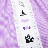 Halloween Fun Embroidered Gingham Dress- FINAL SALE