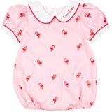 Candy Canes Embroidered Pink Bubble