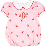 Candy Canes Embroidered Pink Bubble
