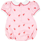 Candy Canes Embroidered Pink Bubble