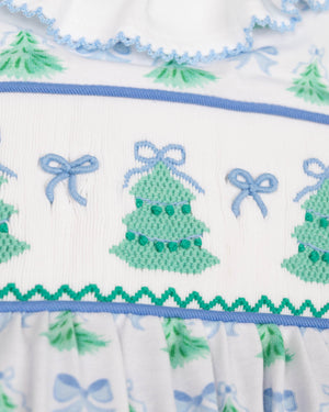 Festive Christmas Smocked Knit Dress