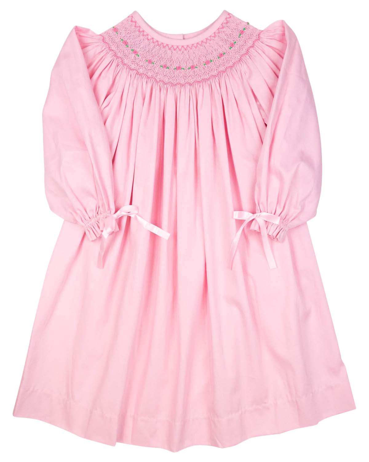 Baby Pink Smocked Bishop Dress