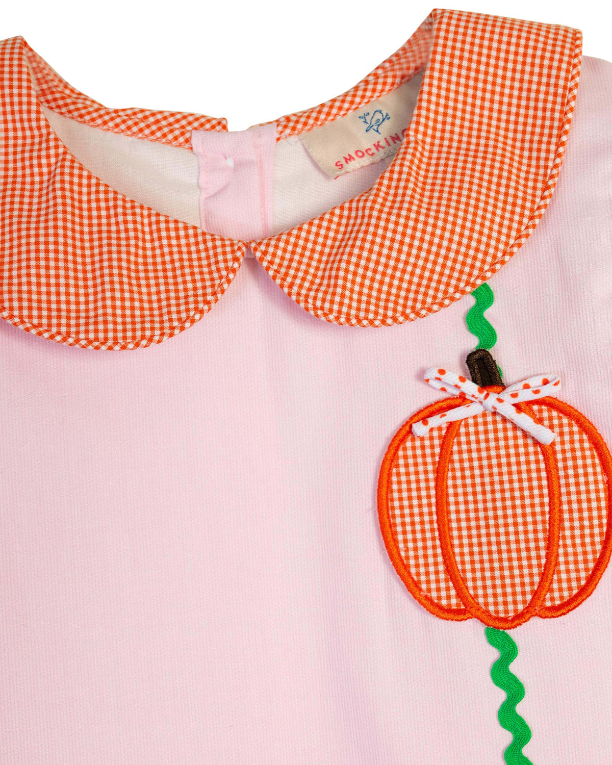 Pumpkin Applique Pink Polka Dot Dress-FINAL SALE