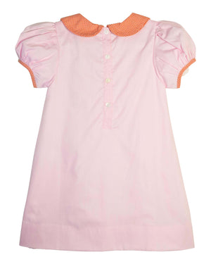 Pumpkin Applique Pink Polka Dot Dress