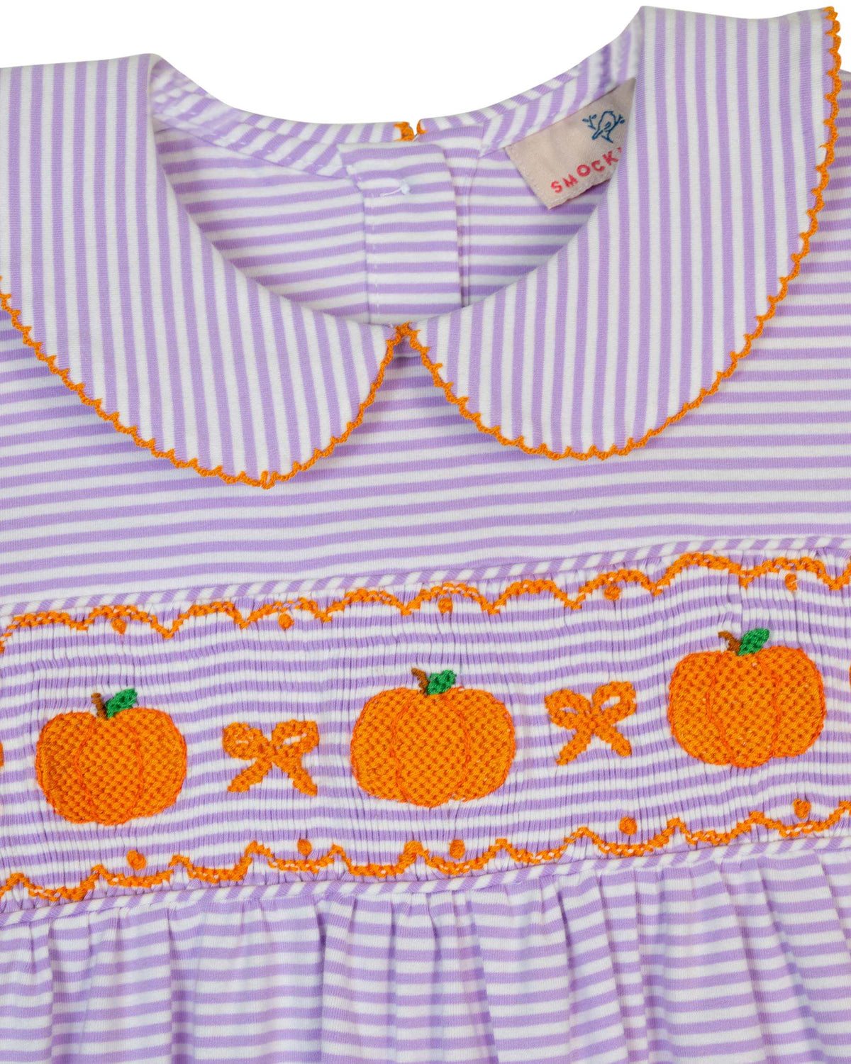 Pumpkins Smocked Purple Striped Knit Dress