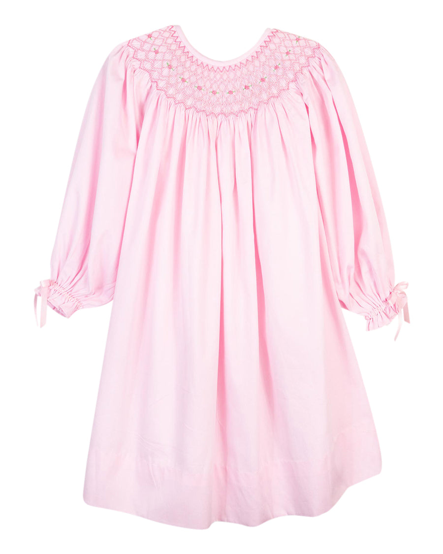 Baby Pink Smocked Bishop Dress