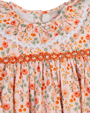 Fall Floral Smocked Bubble