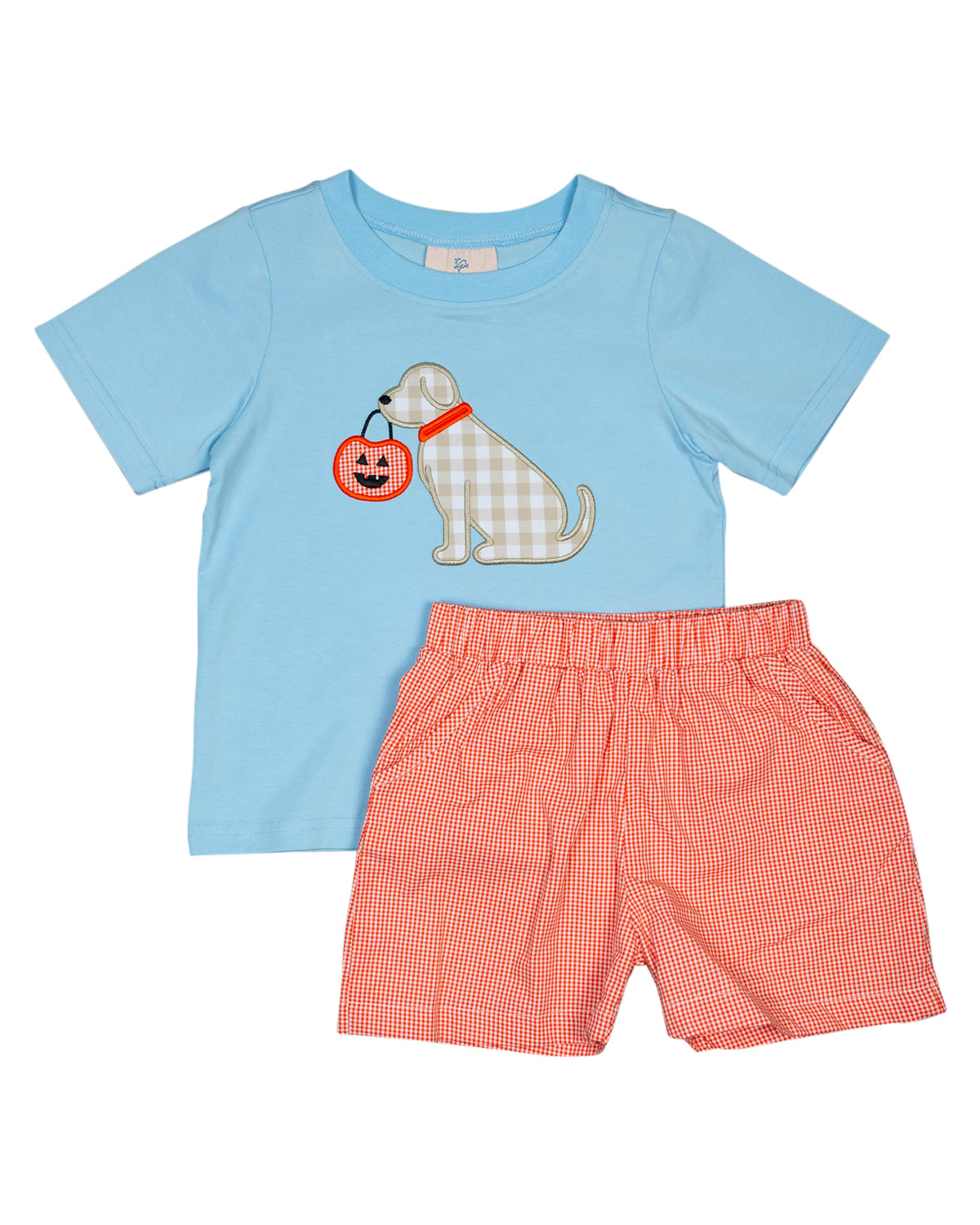 Trick or Treat Pup Shorts Set for Boy-FINAL SALE