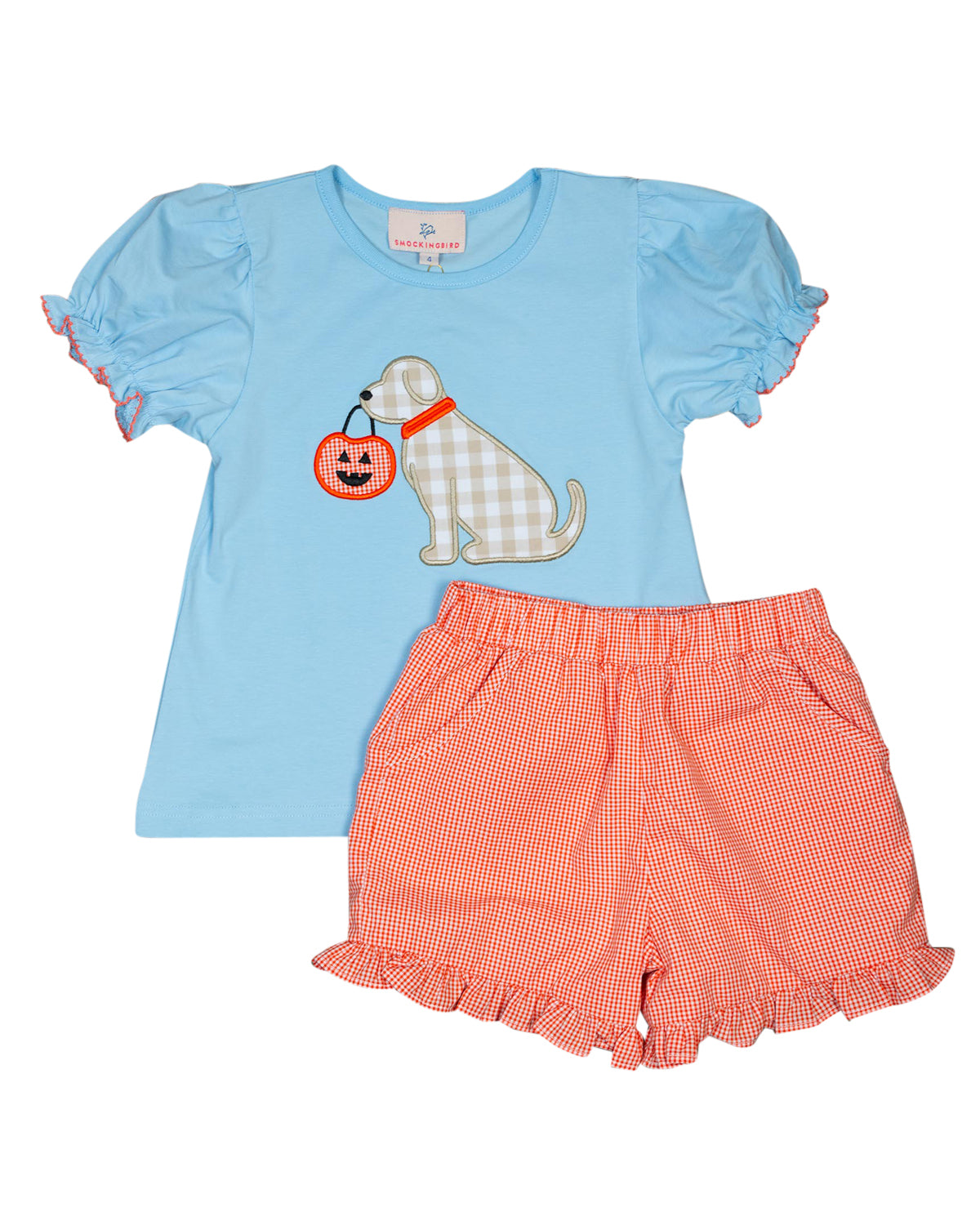 Trick or Treat Pup Shorts Set for Girl