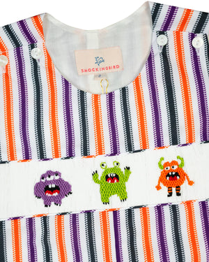 Monsters Smocked Shortall-FINAL SALE