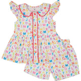 ABC Flutter Sleeve Shorts Set