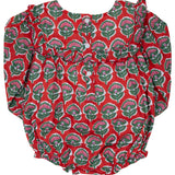 Red and Green Floral with Gold Lurex Bubble