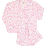 Pink Pumpkin Scallop Print Pajama Set