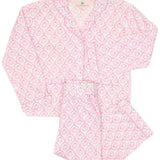 Pink Pumpkin Scallop Print Pajama Set