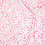 Pink Pumpkin Scallop Print Pajama Set