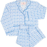 Blue Pumpkin Check Print Pajama Set