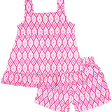 Pink Geometric Winnie Shorts Set