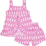 Pink Geometric Winnie Shorts Set