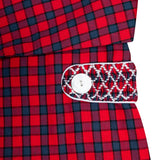 Red and Navy Tartan Plaid Shortall- FINAL SALE