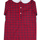 Red and Navy Tartan Plaid Shortall- FINAL SALE