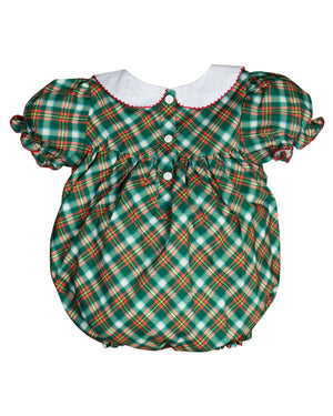 Embroidered Turkeys Plaid Girl's Bubble