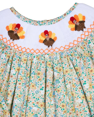 Turkey Smocked Floral Bishop Legging Set