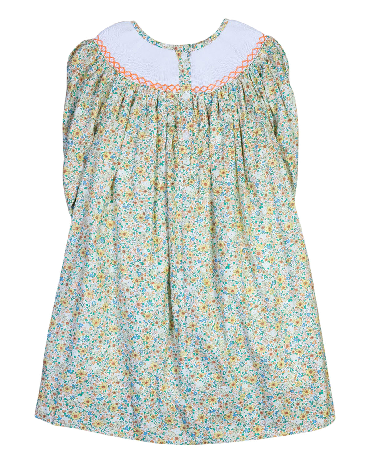 Turkey Smocked Floral Bishop Dress