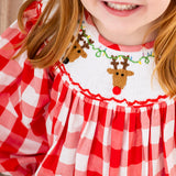 Rudolph the Reindeer Smocked Dress