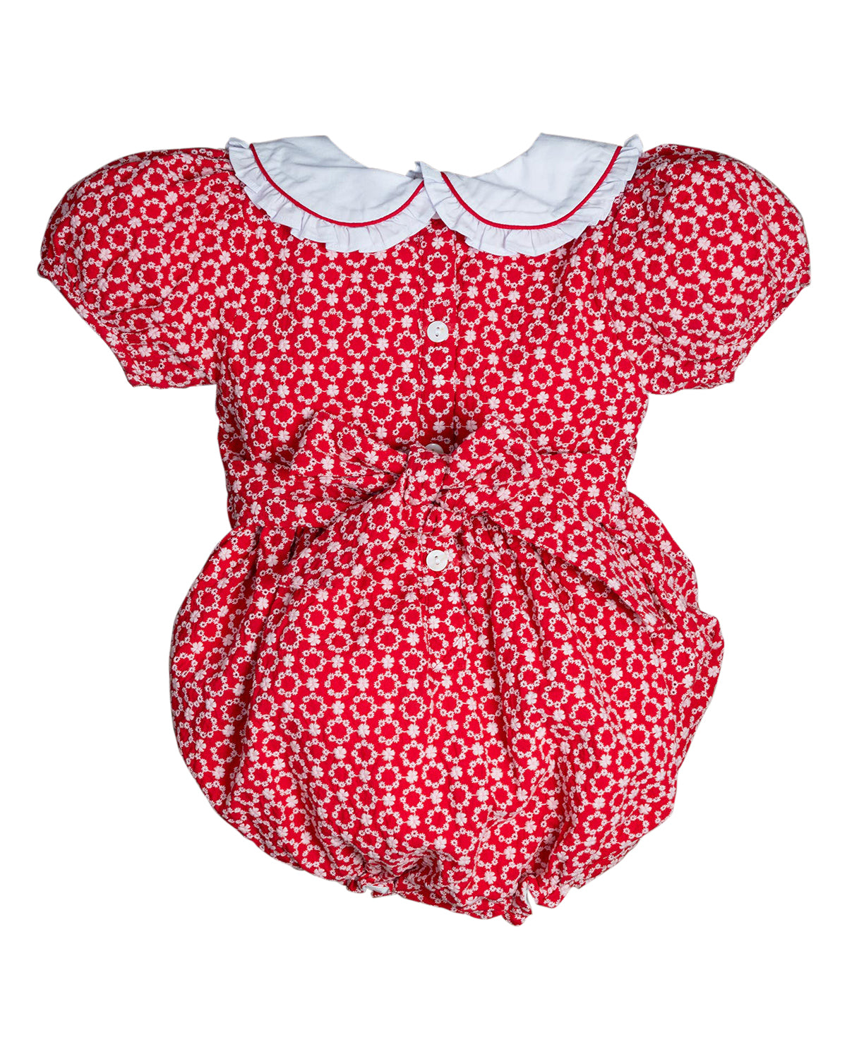 Red Floral Eyelet Bubble