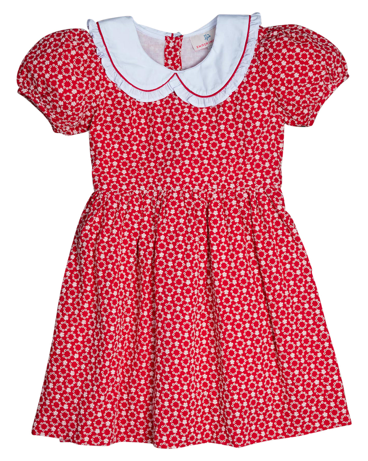 Red Floral Eyelet Dress