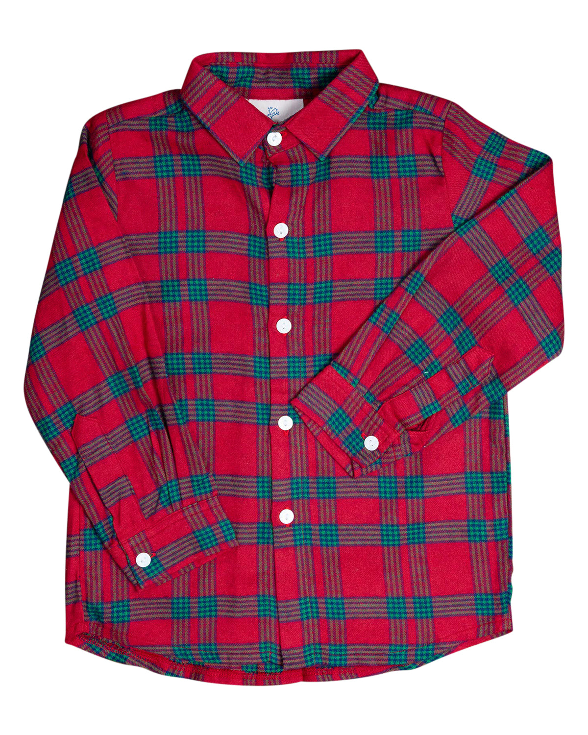 Red and Green Plaid Collared Shirt
