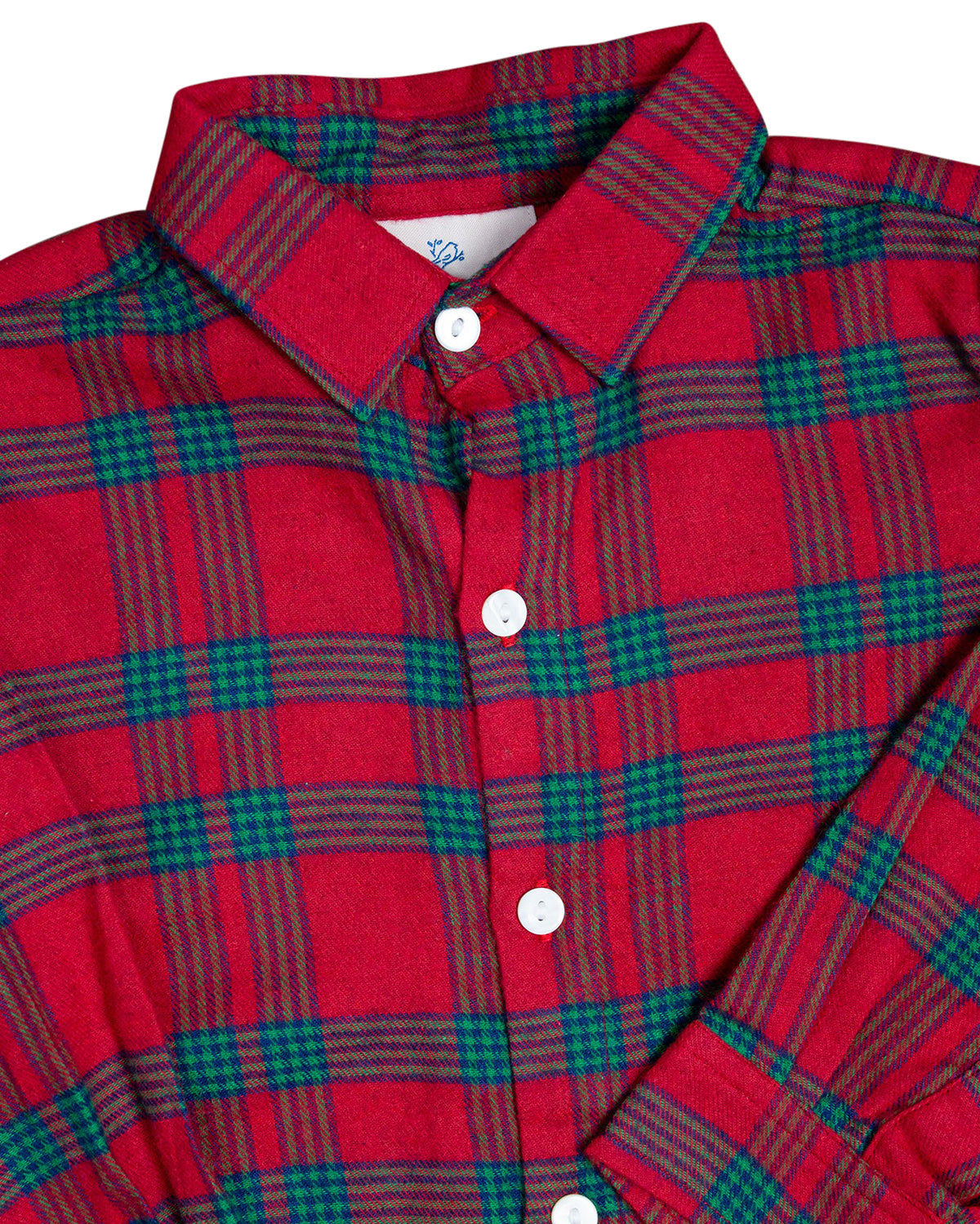 Red and Green Plaid Collared Shirt