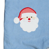 Santa Applique Light Blue Corduroy Shortall- FINAL SALE