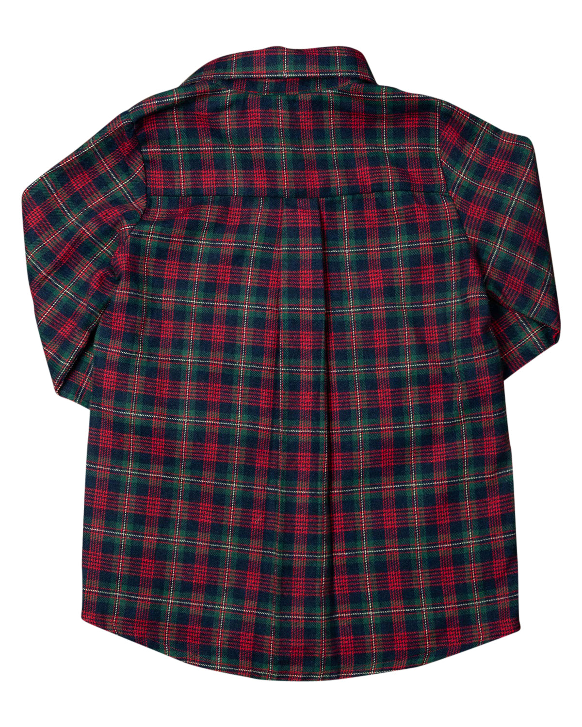 Navy Plaid Flannel Collared Shirt