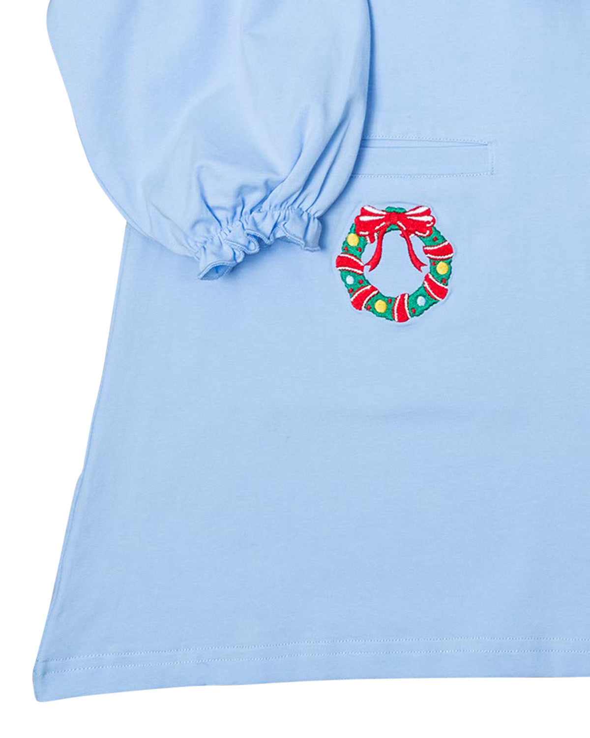 Holiday Wreath Blue Knit Dress