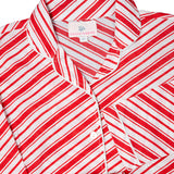 Candy Cane Striped Button Down Ladies Pajamas- FINAL SALE