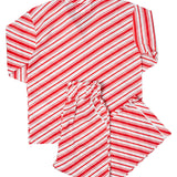 Candy Cane Striped Button Down Ladies Pajamas- FINAL SALE