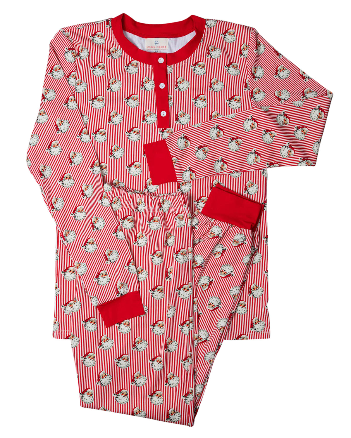 Red Striped Vintage Santa Adult Pajamas- FINAL SALE
